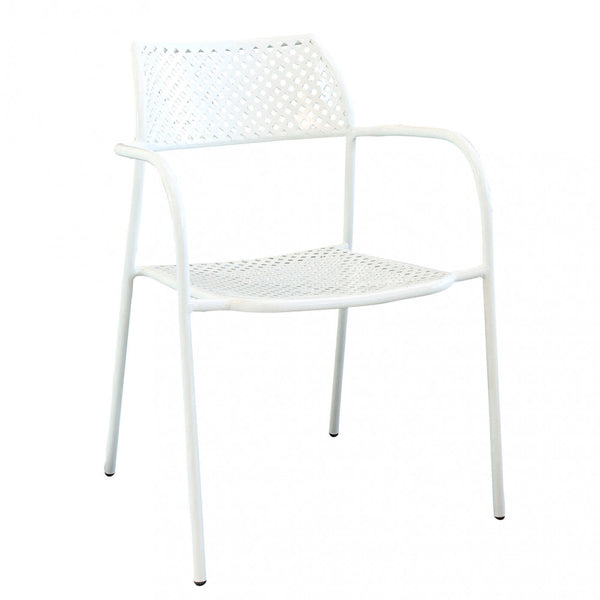 Chaise de jardin empilable Windsor 56x56x78 h cm en acier blanc acquista