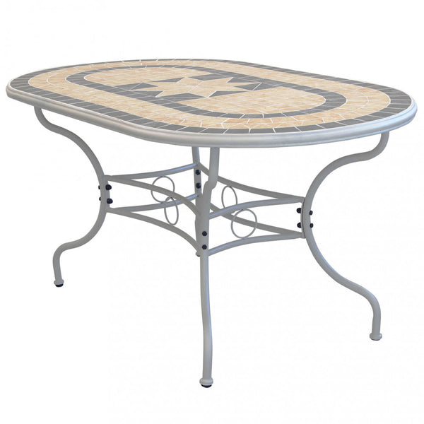 Table ovale Perse 160x90x74 h cm en acier Tortora acquista