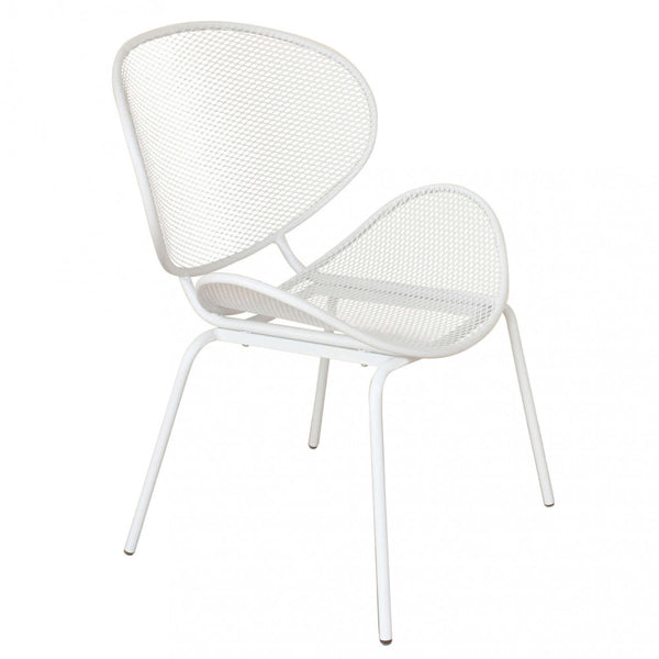 Fauteuil empilable Midway 64x54x85 h cm en acier blanc sconto