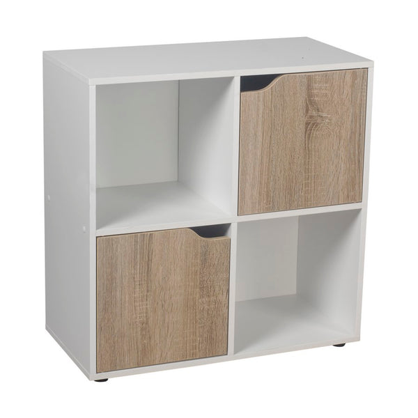 Meuble bibliothèque 4 compartiments 59,6x29x61,3 cm en bois MDF blanc prezzo