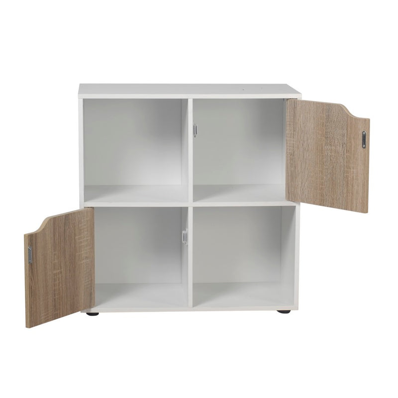 Libreria Mobiletto 4 Scomparti 59.6x29x61.3 cm in Legno MDF Bianco-2