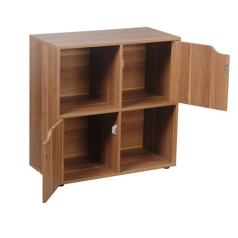 Libreria Mobiletto 4 Scomparti 59.6x29x61.3 cm in Legno MDF Naturale-2