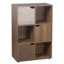 Libreria Mobiletto 6 Scomparti 59.6x29x90.5 cm in Legno MDF Naturale-1