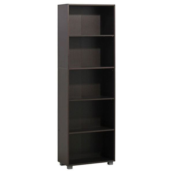 Bibliothèque 5 étagères 60x30x189 cm en bois MDF marron foncé sconto