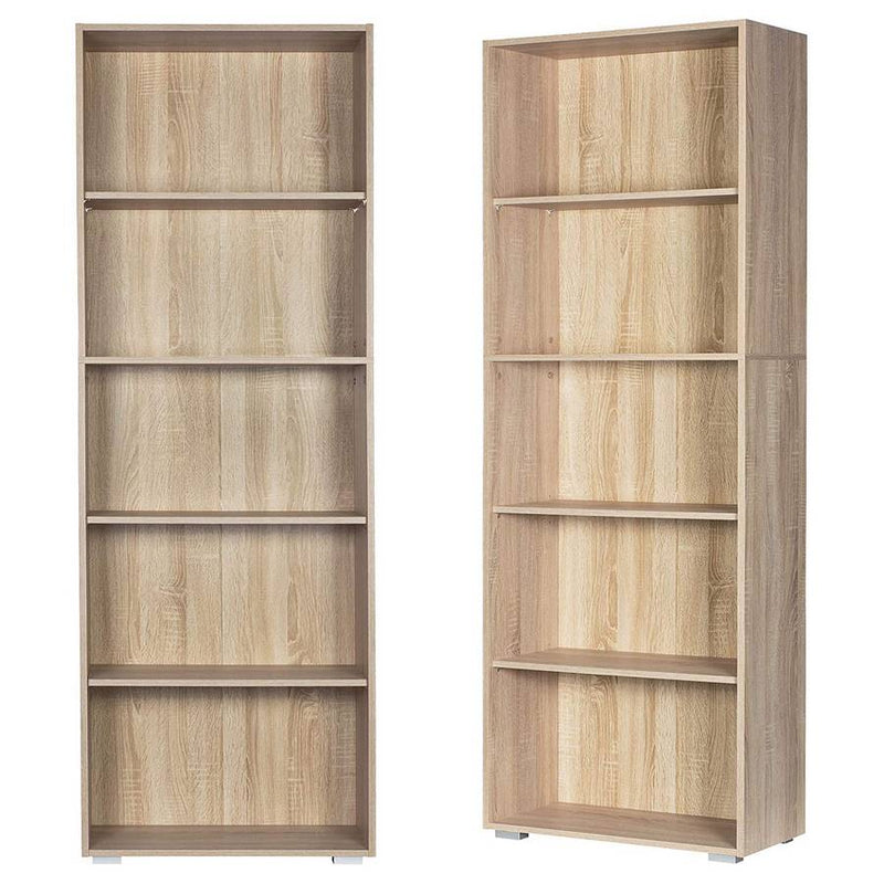 Libreria 5 Ripiani 60x30x189 cm in Legno MDF Naturale-4