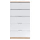 Cassettiera 5 Casetti 60x110x40 cm in Legno Bianco e Rovere-8