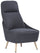 Fauteuil Rembourré en Tissu avec Pieds en Acier Tosini Memphis Gris Foncé