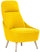 Fauteuil Rembourré en Tissu avec Pieds en Acier Tosini Memphis Jaune