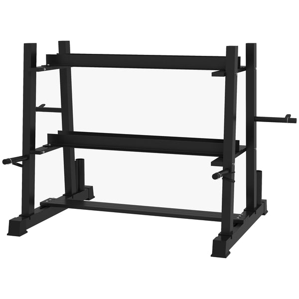 prezzo Rastrelliera per Manubri 5 Livelli 131x75x80 cm con 4 Aste Regolabili per Pesi e Kettlebell in Acciaio Nero