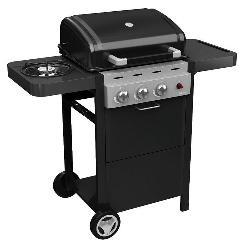 Barbecue a Gas GPL Pietra Lavica 2 Fuochi 8,1kW con Fornello Laterale Sochef Piùgusto -1