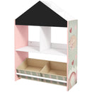 Scaffale Portagiochi per Bambini 62,4x26,5x90 cm con Ripiani e Cassetti Rimovibili Rosa-1