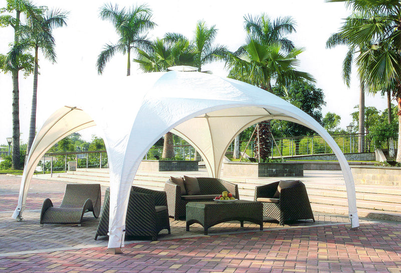 Gazebo da Giardino 4x4m in Alluminio Morel Igloo Bianco-3