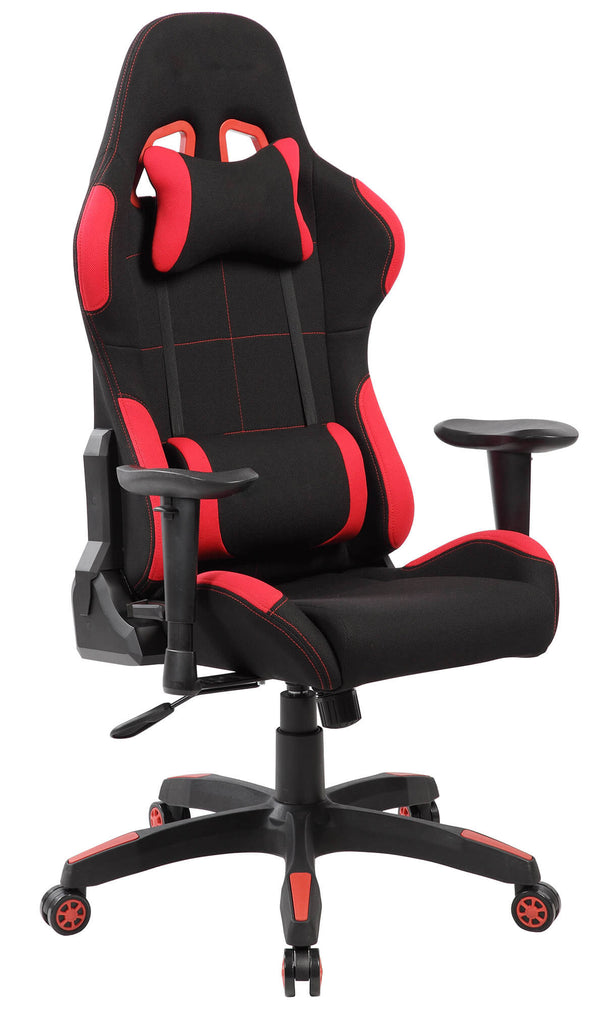 Chaise Gaming Ergonomique 72x57x134 cm en Tissu Noir et Rouge prezzo