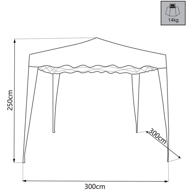 Gazebo Pieghevole 3x3 m in Acciaio Blu-3