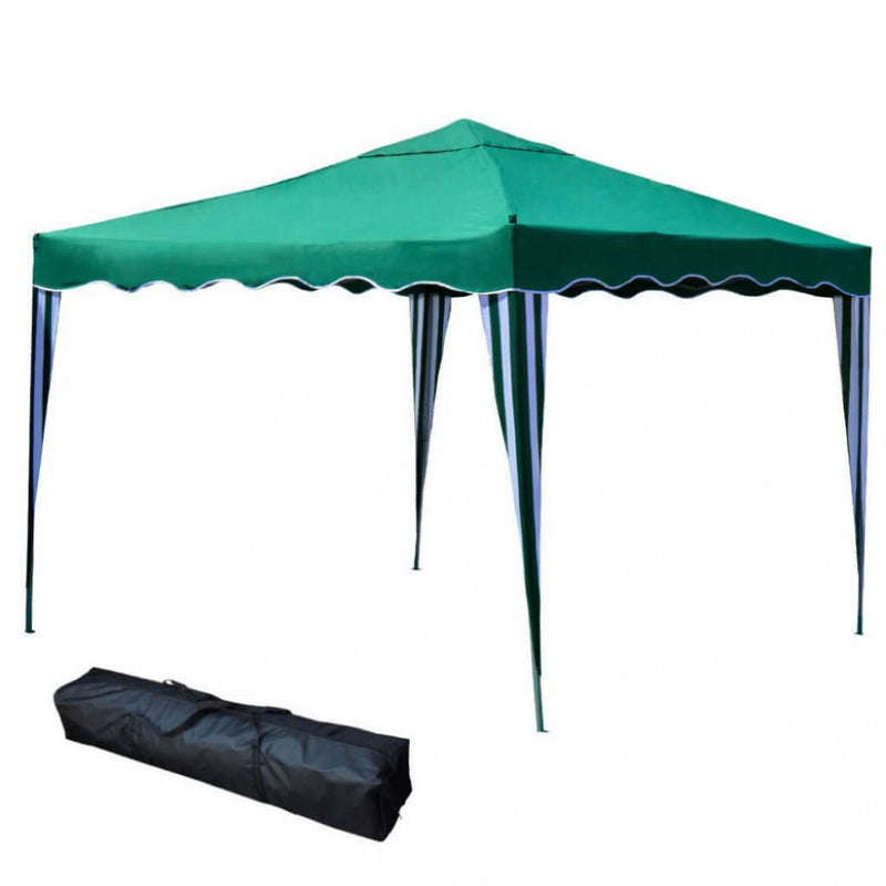 Gazebo Pieghevole 3x3 m in Acciaio Verde-2