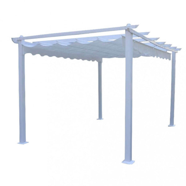 Pergola de jardin 3,5x3,5m en aluminium blanc sconto