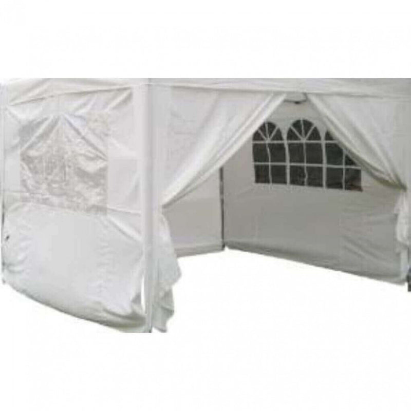 Set Pareti Laterali Gazebo Professional 3x3 m in Poliestere Bianco-1