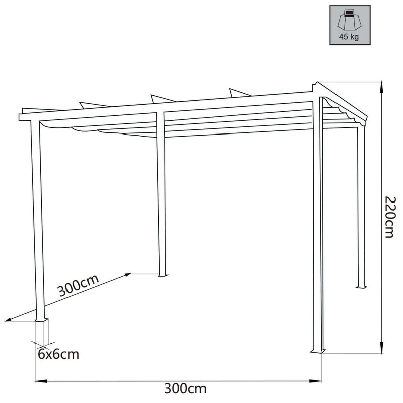 Gazebo Lepanto 3x3 m in Acciaio Antracite-3