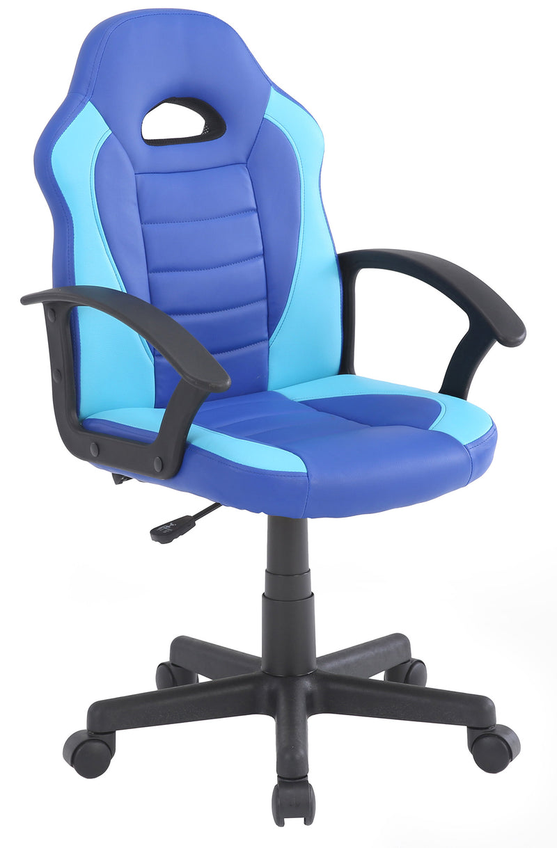 Sedia da Gaming Ergonomica per Bambini  55x56x99,5 cm in Similpelle Blu e Azzurra-1