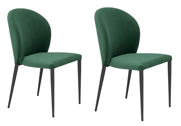 Set 2 sedie Imbottite 45x58x86,5 cm In Tessuto Tiffany  Ghibili Lux Verde Smeraldo online