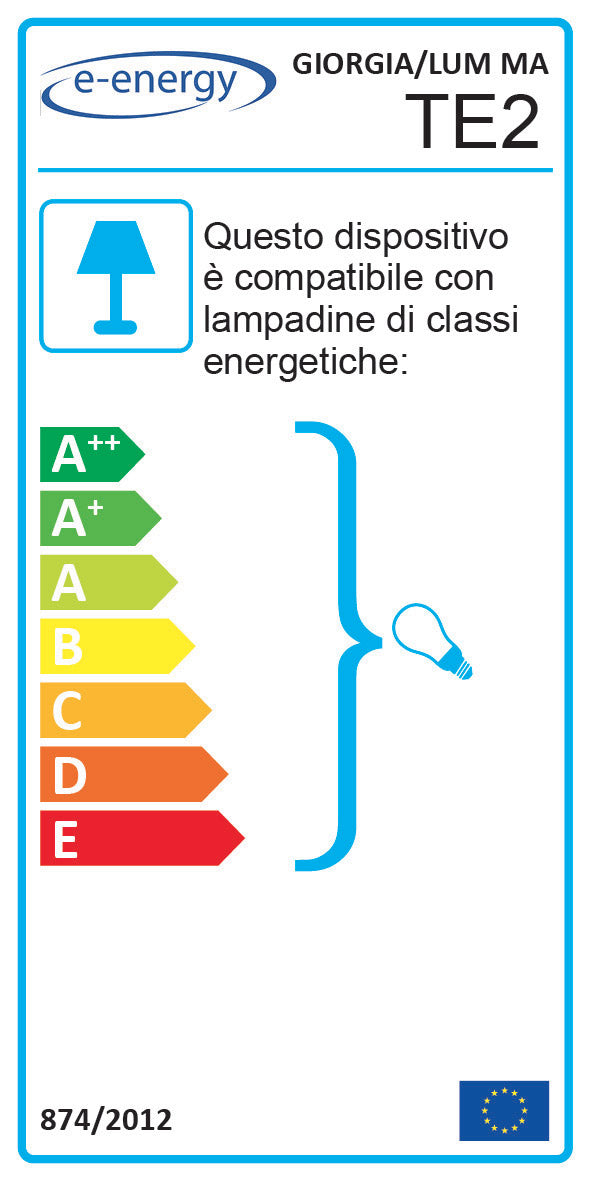 Lume 1xE14 Montatura Marrone-Ramato Vetro Paglierino E-Energy Giorgia-2