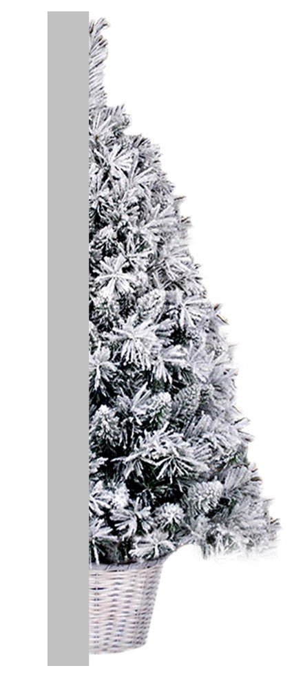 Albero di Natale Artificiale Innevato da Parete Basket Sweden White Varie Misure-2