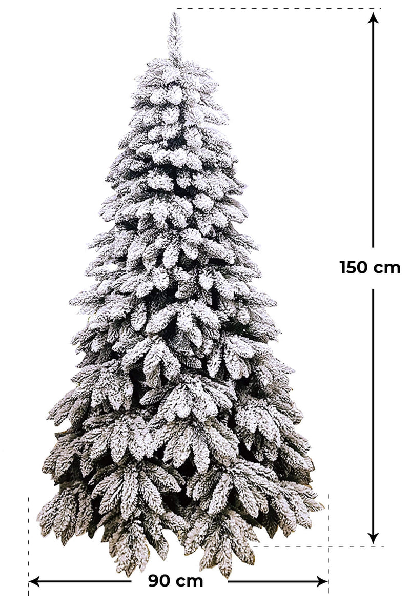 Albero di Natale Artificiale Innevato Tarvisio Floccato Varie Misure-2