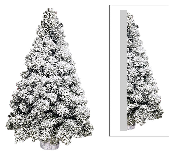 acquista Panier Sapin de Noël Artificiel Blanc Mur Couvert de Neige Différentes Tailles