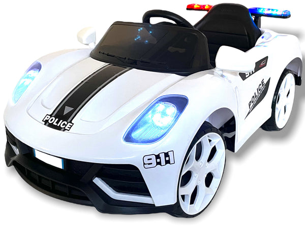 Voiture de police électrique pour enfants 6V Police Blanc prezzo