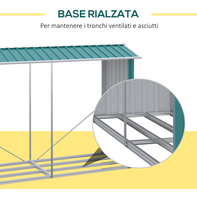 Legnaia 240x 86x160 cm in Acciaio Verde-5