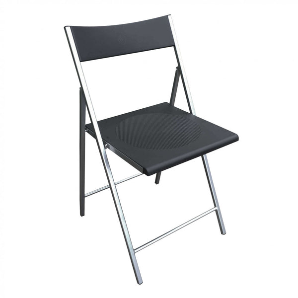 prezzo Chaise de jardin pliante Michigan 45x45x80 h cm en acier noir