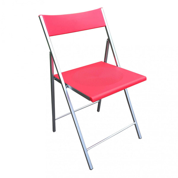 acquista Chaise de jardin pliante Michigan 45x45x80 h cm en acier rouge