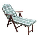 Poltrona 4 Posizioni Relax Faggio con Cuscino e Prolunga 84/40x 60x100 h cm in Cotone Verde-1