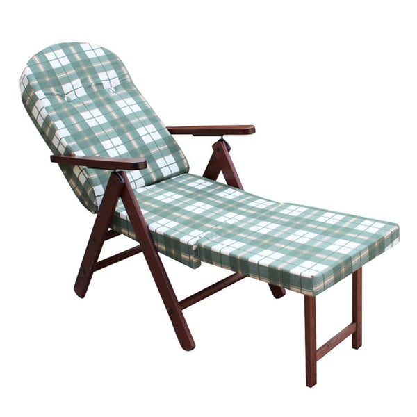 online Fauteuil 4 Positions Relax Hêtre avec Coussin et Rallonge 84/40x 60x100 h cm en Coton Vert