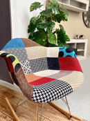 Poltrona Dondolo Moritz 53x47x82 h cm in Legno Patchwork-7