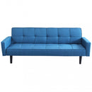 Divano Letto Anson 194x83x74 cm in Tessuto Blu melange-4