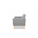 Divano 2 Posti Burton 147x79x86 h cm in Tessuto Grigio chiaro-5