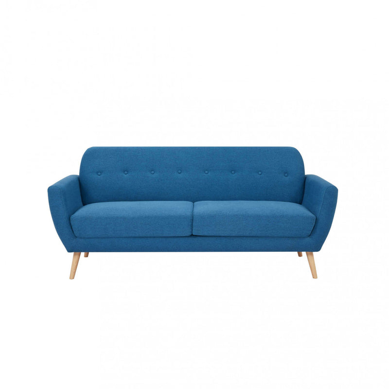 Divano 3 Posti Burton 193x79x86 h cm in Tessuto Blu-3