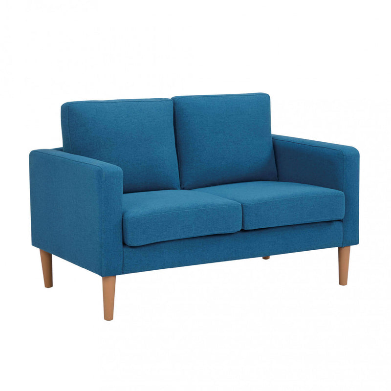 Divano 2 Posti Ramsey 137x73x82 h cm in Tessuto Blu-1