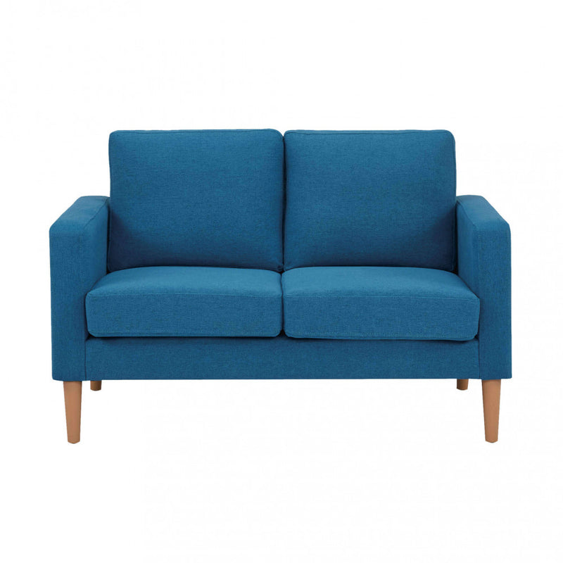 Divano 2 Posti Ramsey 137x73x82 h cm in Tessuto Blu-2