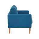 Divano 2 Posti Ramsey 137x73x82 h cm in Tessuto Blu-3