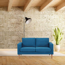 Divano 2 Posti Ramsey 137x73x82 h cm in Tessuto Blu-6