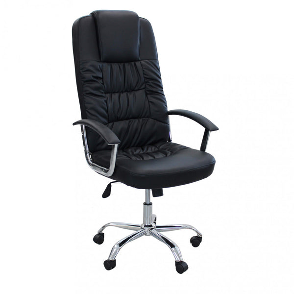 Fauteuil de bureau Gracie 60x64x117/127 h cm en polyuréthane noir sconto