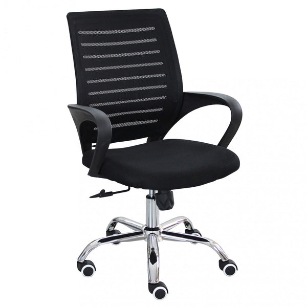 Fauteuil de bureau Lucy 56x58x94/104 h cm en polyuréthane noir sconto