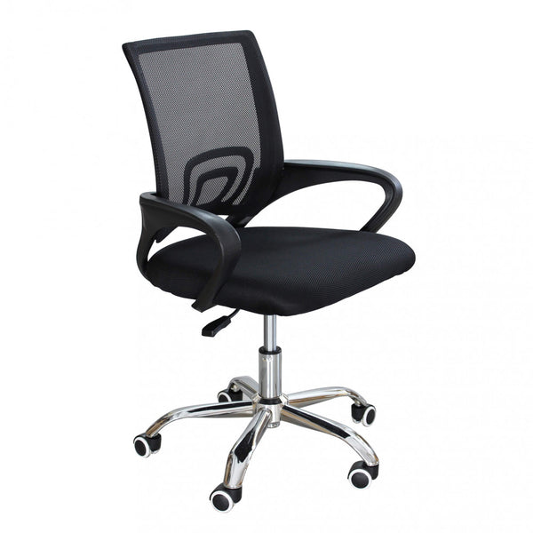 online Fauteuil de bureau noir Pollie 52x56,5x85/95 h cm en polyuréthane noir