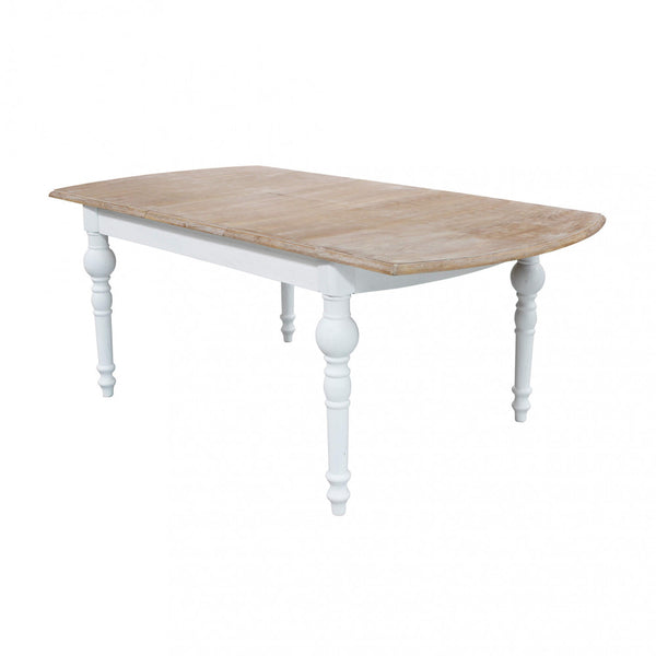 sconto Table Ronde Extensible Cross 150/190x100x76 cm en Bois Blanc