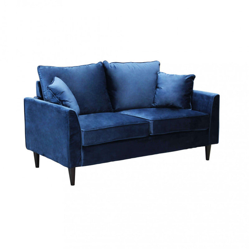 Divano 2 Posti Chandler 152x81x89 h cm in Velluto Blu-1