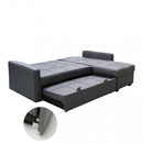 Divano Letto Cedric 208x87/145x88 cm  in Tessuto Grigio scuro-5