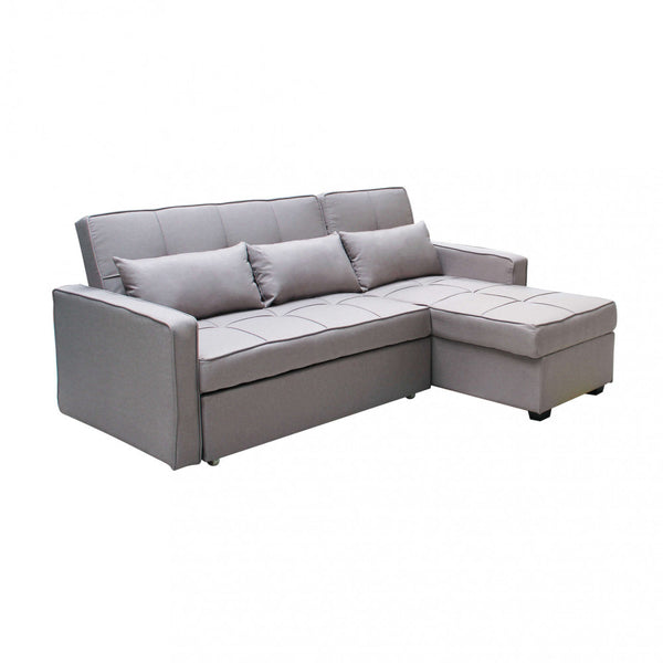 Canapé convertible Cedric 208x87/145x88 cm en tissu gris sconto