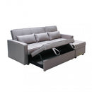 Divano Letto Cedric 208x87/145x88 cm  in Tessuto Grigio-3